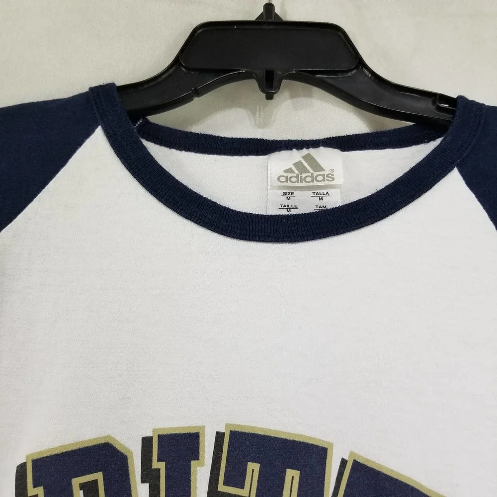 Vintage Adidas Shirt Pitt Baseball Raglan 1980s Medium USA Made - Picture 3 of 12